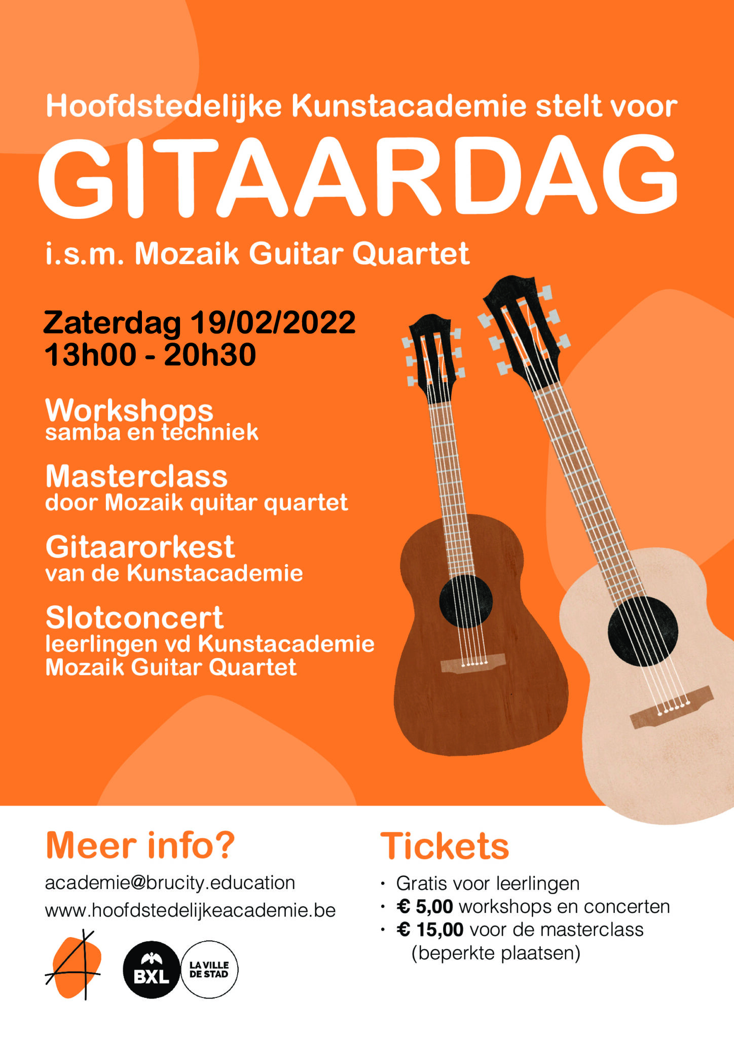 Gitaardag i.s.m. Mozaik Guitar Quartet @ Hoofdstedelijke Kunstacademie | Nieuwland | Utrecht | Nederland